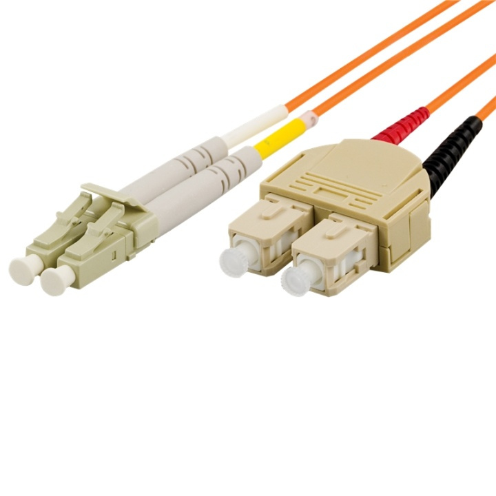 DELTACO OM2 fiber cable, LC - SC, duplex, UPC, 50/125, 7m, orange in de groep COMPUTERS & RANDAPPARATUUR / Computerkabels / Netwerkkabels / Glasvezelbekabeling bij TP E-commerce Nordic AB (38-53411)
