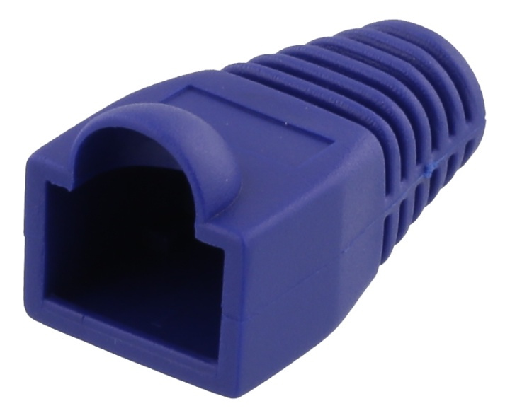 DELTACO RJ45 plug cover, for cables with 5,6mm in diameter, blue, 20p in de groep COMPUTERS & RANDAPPARATUUR / Computerkabels / Netwerkkabels / Adapters & Geleiderverbindingen bij TP E-commerce Nordic AB (38-53454)