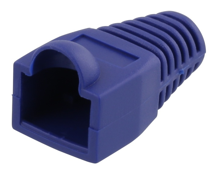 DELTACO RJ45 plug cover, for cables with 6,8mm in diameter, blue, 20p in de groep COMPUTERS & RANDAPPARATUUR / Computerkabels / Netwerkkabels / Adapters & Geleiderverbindingen bij TP E-commerce Nordic AB (38-53455)