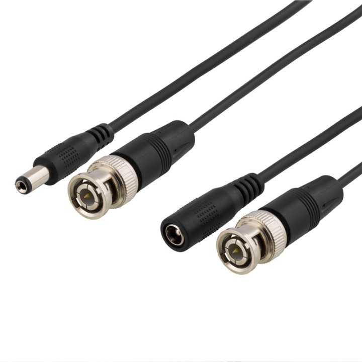 DELTACO coaxial cable with BNC and power, BNC m - m, 2,1mm, 25m, black in de groep COMPUTERS & RANDAPPARATUUR / Computerkabels / Overige computerkabels bij TP E-commerce Nordic AB (38-53464)
