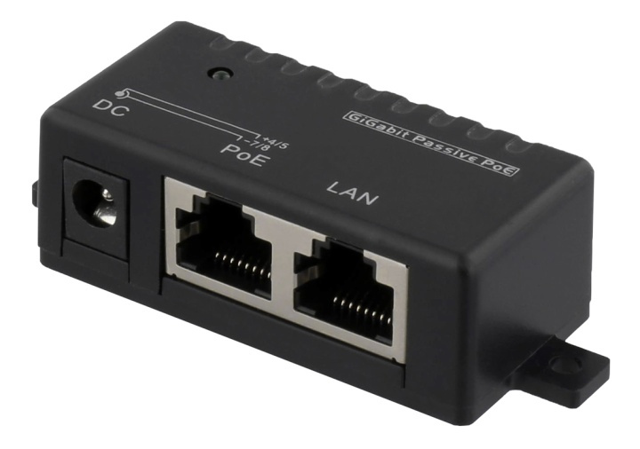 DELTACO PoE Gigabit injector for PoE/PoE+, 1000Mbps, 48V/1A, black in de groep COMPUTERS & RANDAPPARATUUR / Netwerk / PoE bij TP E-commerce Nordic AB (38-53498)