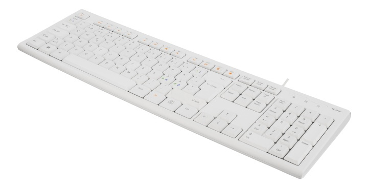 DELTACO Keyboard, 105 keys, Nordic layout, USB, white, 13 media keys, in de groep COMPUTERS & RANDAPPARATUUR / Muizen en toetsenborden / Toetsenborden / Met kabel bij TP E-commerce Nordic AB (38-53570)
