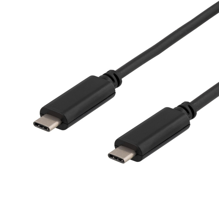 DELTACO USB 3.1 cable, Gen 1, Type C M - Type C M, 0.25m, black in de groep SMARTPHONE & TABLETS / Opladers & Kabels / Kabels / Kabels Type C bij TP E-commerce Nordic AB (38-53691)