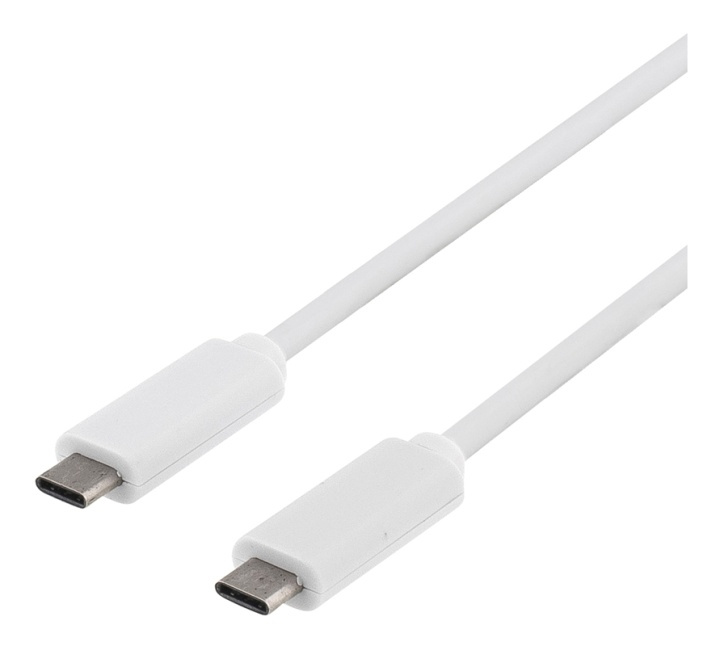 DELTACO USB 3.1 cable, Gen 1, Type C - Type C, 1m, white in de groep COMPUTERS & RANDAPPARATUUR / Computerkabels / USB / USB-C bij TP E-commerce Nordic AB (38-53698)