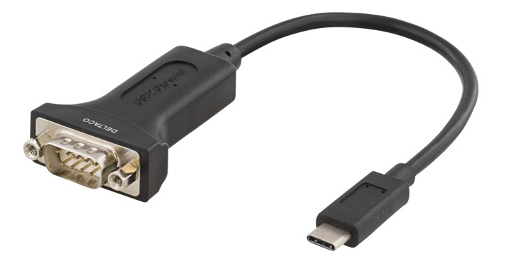DELTACO USB-C to COM port adapter, RS-232, 1xDE9 Male, 0,2m, black in de groep COMPUTERS & RANDAPPARATUUR / Computerkabels / Overige computerkabels bij TP E-commerce Nordic AB (38-53724)
