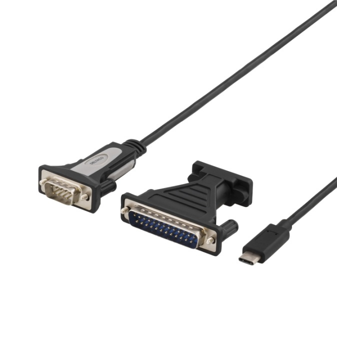 DELTACO USB-C to COM port cable, RS-232, 1xDE9 Male, 1,5m, black in de groep COMPUTERS & RANDAPPARATUUR / Computerkabels / Overige computerkabels bij TP E-commerce Nordic AB (38-53725)