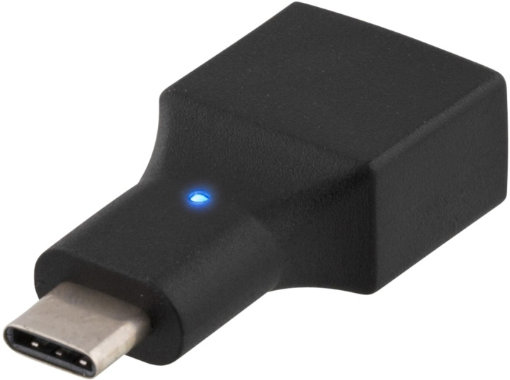 DELTACO USB 2.0 adapter, Type C - Type A F, black in de groep COMPUTERS & RANDAPPARATUUR / Computerkabels / USB / USB-A / Adapters bij TP E-commerce Nordic AB (38-53730)