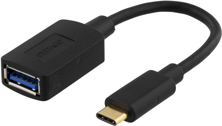 DELTACO USB-adapter, USB 3.1 type C male - type A female, Gen 1, black in de groep COMPUTERS & RANDAPPARATUUR / Computerkabels / USB / USB-A / Adapters bij TP E-commerce Nordic AB (38-53734)