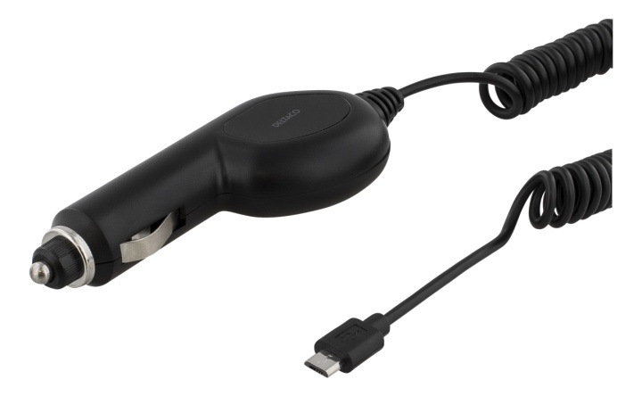 DELTACO autolader met Micro USB, 1A, 12-24V, 1m spiraalkabel, zwart in de groep SMARTPHONE & TABLETS / Opladers & Kabels / Autoladers / Autoladers micro-USB bij TP E-commerce Nordic AB (38-53762)
