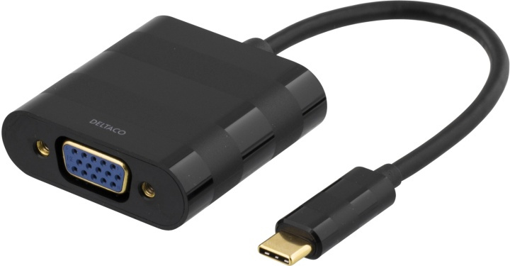 DELTACO USB 3.1 to VGA adapter, USB type C male - VGA female, black in de groep COMPUTERS & RANDAPPARATUUR / Computerkabels / VGA / Adapters bij TP E-commerce Nordic AB (38-53783)