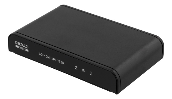 DELTACO PRIME HDMI splitter, 1 in, 2 out, HDMI 2.0, 4K, UHD, 3D, black in de groep COMPUTERS & RANDAPPARATUUR / Computerkabels / Schakelaars bij TP E-commerce Nordic AB (38-53926)