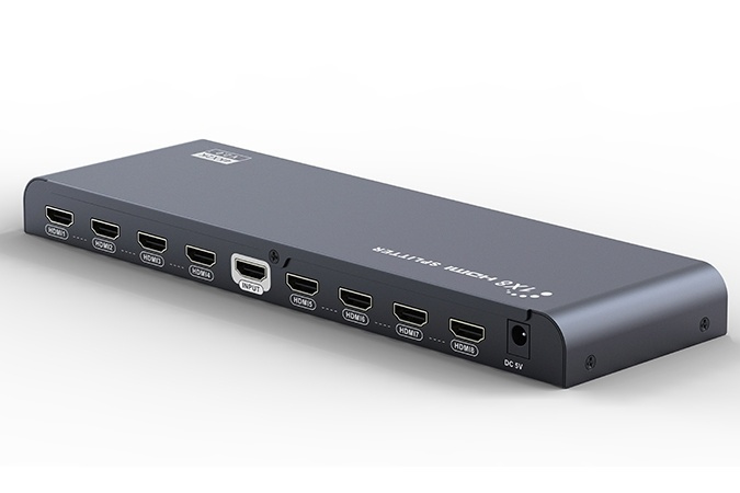 HDMI splitter, 1 source to 8 displays, support 4K in 60Hz, black in de groep COMPUTERS & RANDAPPARATUUR / Computerkabels / Schakelaars bij TP E-commerce Nordic AB (38-53928)