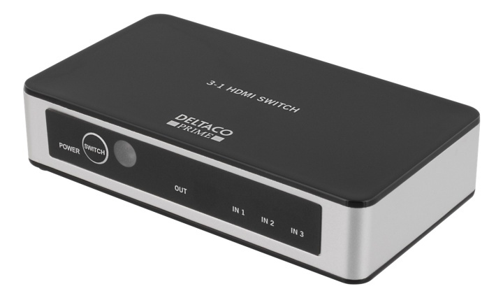 DELTACO PRIME Premium 3 Port HDMI Switch with IR Wireless Remote in de groep COMPUTERS & RANDAPPARATUUR / Computerkabels / Schakelaars bij TP E-commerce Nordic AB (38-53940)