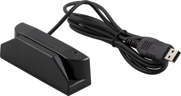 Magnetskortläsare, spår 1+2+3, USB, svart in de groep HOME ELECTRONICS / Opslagmedia / Geheugenkaartlezer bij TP E-commerce Nordic AB (38-54051)