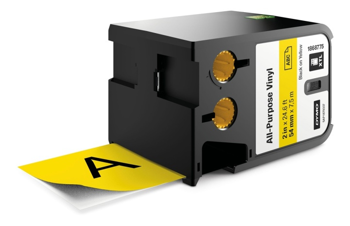 DYMO XTL All-Purpose Vinyl Labels, 54mm, black on yellow in de groep COMPUTERS & RANDAPPARATUUR / Printers & Accessoires / Printers / Label machines & Accessoires / Tape bij TP E-commerce Nordic AB (38-54335)