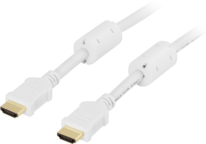 DELTACO HDMI cable, HDMI High Speed with Ethernet, 10m, white in de groep HOME ELECTRONICS / Kabels & Adapters / HDMI / Kabels bij TP E-commerce Nordic AB (38-5508)