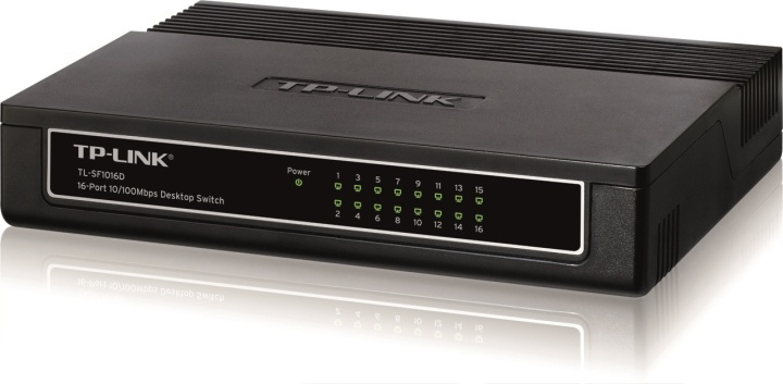 TP-LINK nätverksswitch, 16-ports, 10/100 , RJ45 in de groep COMPUTERS & RANDAPPARATUUR / Netwerk / Schakelaars bij TP E-commerce Nordic AB (38-55806)