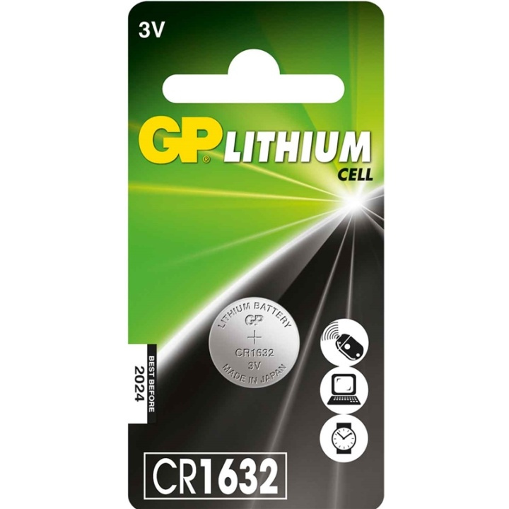 GP CR1632 3V 1-pack Lithium in de groep HOME ELECTRONICS / Batterijen & Opladers / Batterijen / Knoopcel bij TP E-commerce Nordic AB (38-56296)