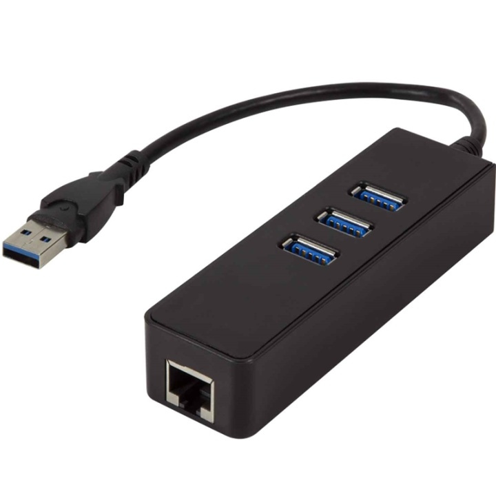 LogiLink USB 3.0->RJ45 Gigabit USB-hub in de groep COMPUTERS & RANDAPPARATUUR / Computeraccessoires / USB-hubs bij TP E-commerce Nordic AB (38-56338)