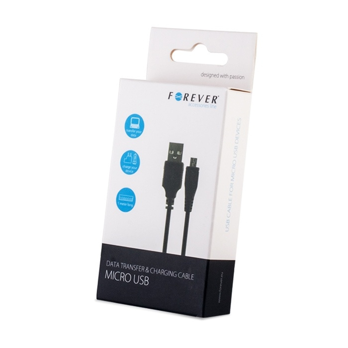 Forever microUSB-kabel, 3 meter, zwart in de groep COMPUTERS & RANDAPPARATUUR / Computerkabels / USB / Micro-USB / Kabels bij TP E-commerce Nordic AB (38-56694)