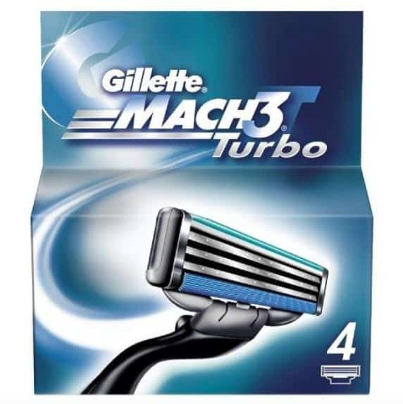 Gillette Mach3 Turbo 4-pack in de groep BEAUTY & HEALTH / Haar & Styling / Scheren & Trimmen / Scheermessen & Accessoires bij TP E-commerce Nordic AB (38-57193)