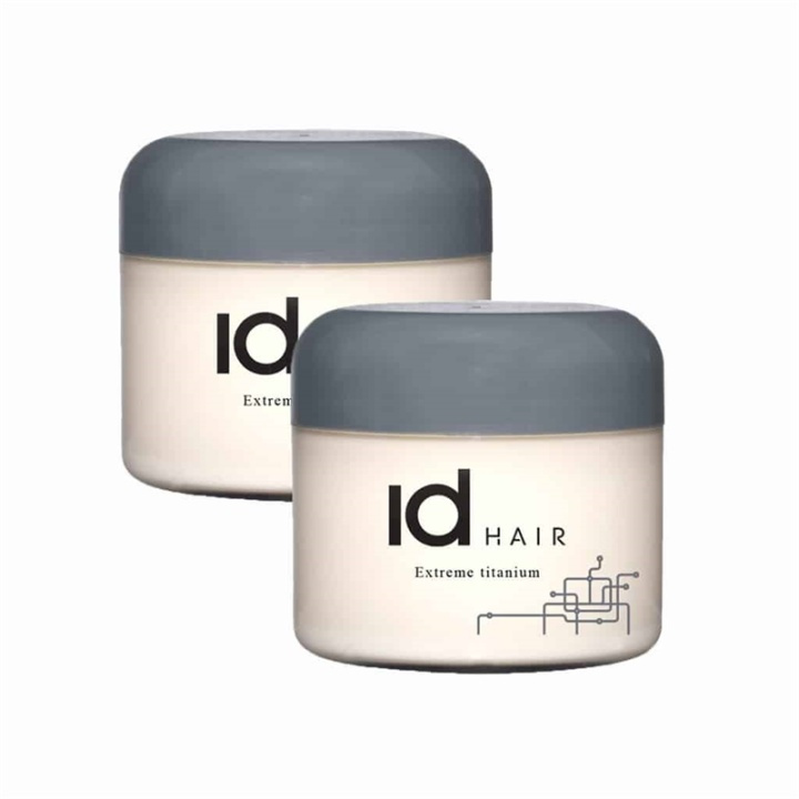 2-pack ID Hair Extreme Titanium Wax 100ml in de groep BEAUTY & HEALTH / Haar & Styling / Hair styling / Haarwax bij TP E-commerce Nordic AB (38-57377)