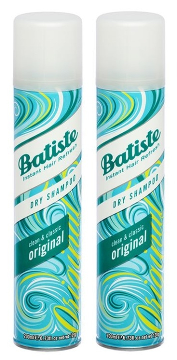2-pack Batiste Dry Shampoo Original Stor 200ml in de groep BEAUTY & HEALTH / Haar & Styling / Haarverzorging / Droogshampoo bij TP E-commerce Nordic AB (38-57588)