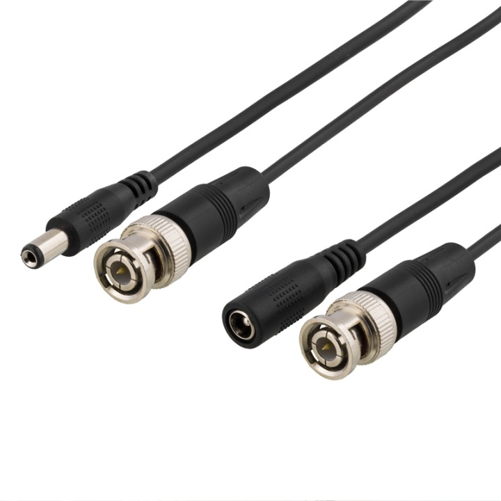 DELTACO coaxial cable with BNC and power, BNC m - m, 2,1mm, 3m, black in de groep HUISHOUDEN & TUIN / Alarm & Beveiliging / Beveiligingscamera\'s / Analoog / Accessoires bij TP E-commerce Nordic AB (38-5811)