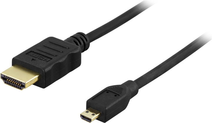DELTACO HDMI-kabel, 1.4+E, 19-pin ha-Micro 19-pin ha, 1080p, svart, 3m in de groep HOME ELECTRONICS / Kabels & Adapters / HDMI / Kabels bij TP E-commerce Nordic AB (38-5870)