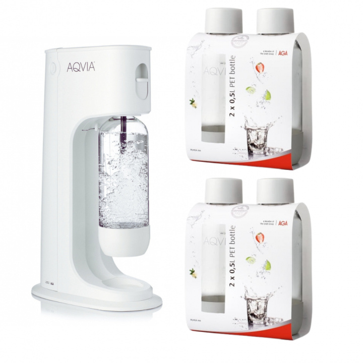 AGA Aqvia Balance (Snow White) + 4 x 0,5L PET-flaskor in de groep HUISHOUDEN & TUIN / Huishoudelijke apparaten / Water & Sap / Carbonatatiemachines / Carbonatatiemachines bij TP E-commerce Nordic AB (38-5876PKT2)