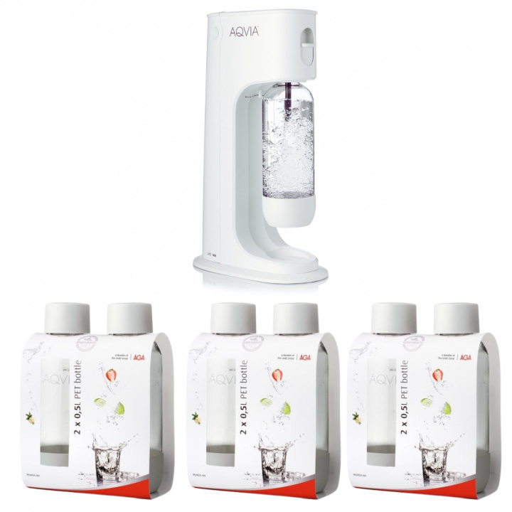 AGA Aqvia Balance (Snow White) + 6 x 0,5L PET-flaskor in de groep HUISHOUDEN & TUIN / Huishoudelijke apparaten / Water & Sap / Carbonatatiemachines / Carbonatatiemachines bij TP E-commerce Nordic AB (38-5876PKT3)