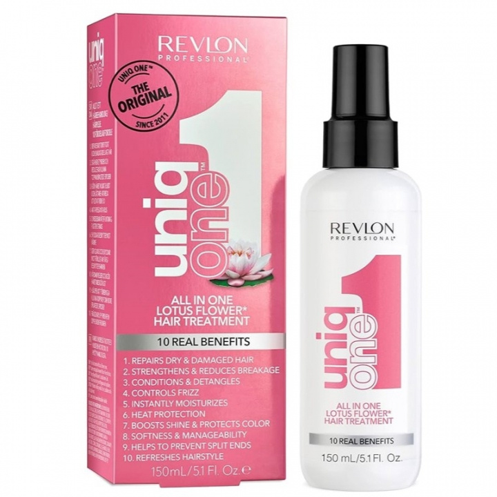 Revlon Uniq One Lotus Flower Hair Treatment 150ml in de groep BEAUTY & HEALTH / Haar & Styling / Haarverzorging / Conditioner spray/Leave-in bij TP E-commerce Nordic AB (38-59217)