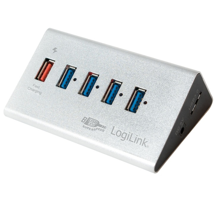 LogiLink USB 3.0-hub 4+1 fast charge (UA0227) in de groep COMPUTERS & RANDAPPARATUUR / Computeraccessoires / USB-hubs bij TP E-commerce Nordic AB (38-60472)