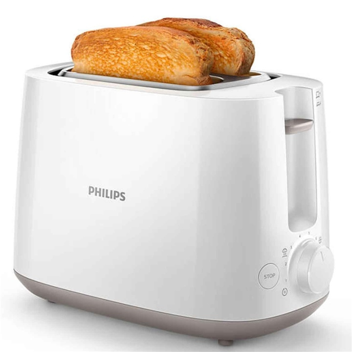 Philips Brödrost HD2581, Vit, 2 Skivor (HD2581/00) in de groep HUISHOUDEN & TUIN / Huishoudelijke apparaten / Broodroosters & Broodgrills / Broodroosters bij TP E-commerce Nordic AB (38-60766)