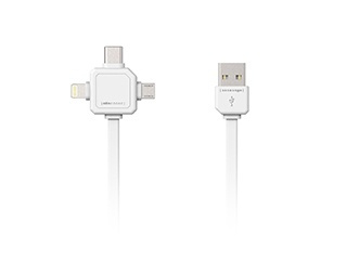 ALLOC Power USB Multicable, 1,5 m, Type-C, Lightning, Micro USB, vit in de groep SMARTPHONE & TABLETS / Opladers & Kabels / Kabels / Kabels Lightning bij TP E-commerce Nordic AB (38-61174)