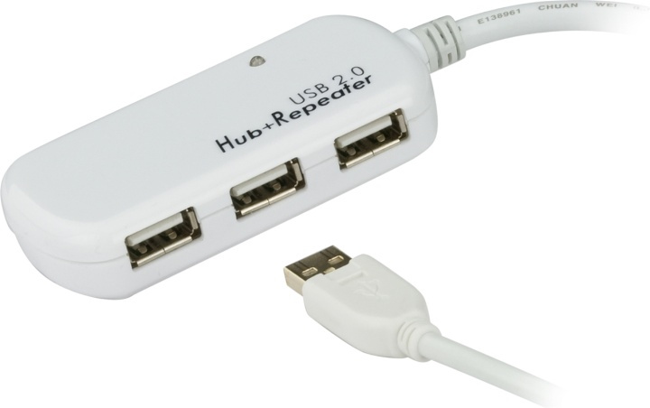 ATEN aktiv USB 2.0 förlängningskabel med 4-ports hubb, 12m in de groep COMPUTERS & RANDAPPARATUUR / Computerkabels / USB / USB-A / Kabels bij TP E-commerce Nordic AB (38-61280)