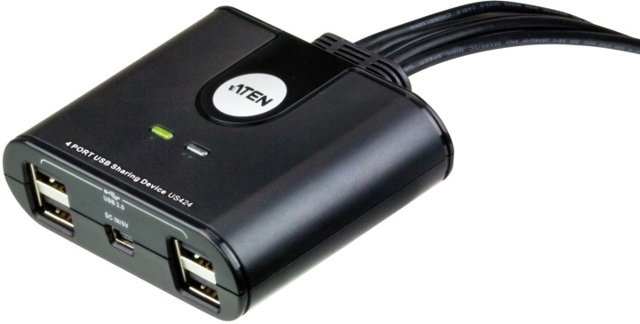 ATEN US424 manuell USB 2.0-switch, 4 datorer till 4 enheter, 1,8m, sva in de groep COMPUTERS & RANDAPPARATUUR / Computeraccessoires / USB-hubs bij TP E-commerce Nordic AB (38-61295)