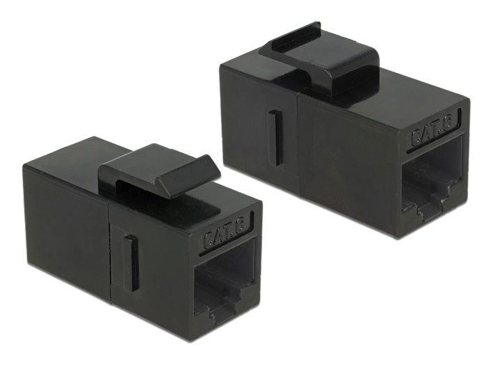 DeLock 86381 Keystone Module RJ45 jack to RJ45 jack Cat.6 UTP black in de groep COMPUTERS & RANDAPPARATUUR / Computerkabels / Netwerkkabels / Adapters & Geleiderverbindingen bij TP E-commerce Nordic AB (38-61424)