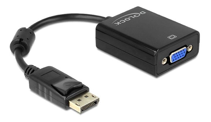 Delock Adapter Displayport 1.2 male > VGA female black in de groep COMPUTERS & RANDAPPARATUUR / Computerkabels / DisplayPort / Adapters bij TP E-commerce Nordic AB (38-61427)