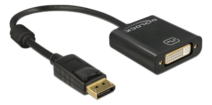 Delock Adapter Displayport 1.2 male to DVI female, 4K, passive, black in de groep COMPUTERS & RANDAPPARATUUR / Computerkabels / DisplayPort / Adapters bij TP E-commerce Nordic AB (38-61428)