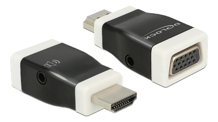 Delock Adapter HDMI-A male > VGA female with Audio in de groep HOME ELECTRONICS / Kabels & Adapters / HDMI / Adapters bij TP E-commerce Nordic AB (38-61435)