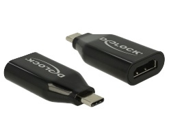 DELOCK Adapter USB Type-C male to HDMI female, 4K 60 Hz, black in de groep HOME ELECTRONICS / Kabels & Adapters / HDMI / Adapters bij TP E-commerce Nordic AB (38-61438)