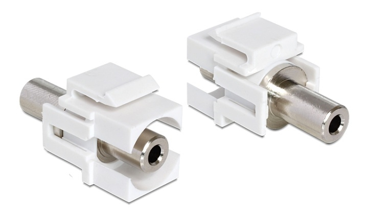 DeLOCK Keystone module, 3.5mm fe - 3.5mm fe, 19.2x14.9mm, white in de groep COMPUTERS & RANDAPPARATUUR / Computerkabels / Netwerkkabels / Adapters & Geleiderverbindingen bij TP E-commerce Nordic AB (38-61471)