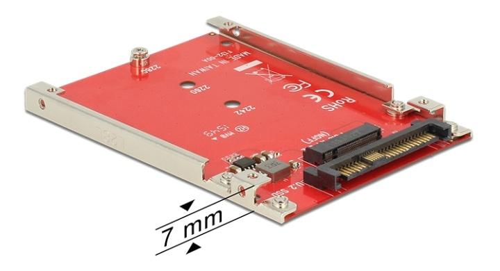 DeLOCK M.2 converter, M.2 B B+M - U.2 SFF-8639, 7mm hoogte in de groep COMPUTERS & RANDAPPARATUUR / Computeronderdelen / Harde schijven / Chassisventilatoren bij TP E-commerce Nordic AB (38-61479)