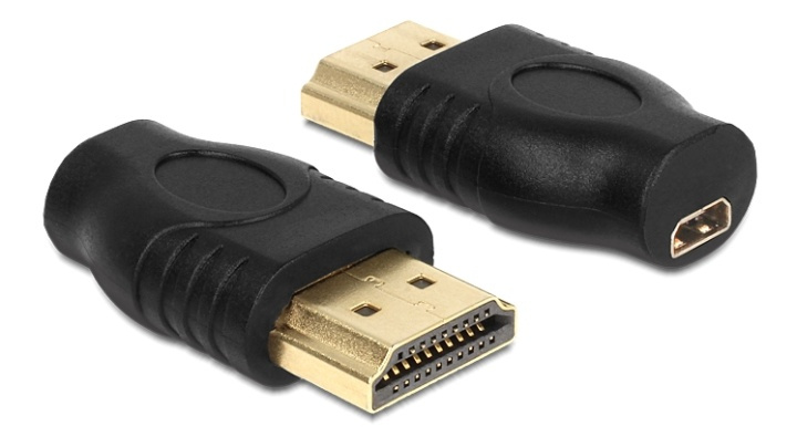 DeLOCK Micro HDMI to HDMI adapter, 1xHDMI Micro-D 19-pin ho, 1xHDMI-A in de groep HOME ELECTRONICS / Kabels & Adapters / HDMI / Adapters bij TP E-commerce Nordic AB (38-61480)