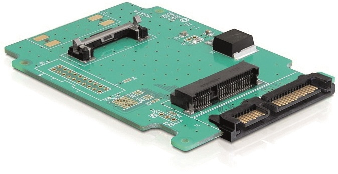 DeLOCK SATA till mSATA adapter, SATA 22-pin, mSATA in de groep COMPUTERS & RANDAPPARATUUR / Computeronderdelen / Harde schijven / Chassisventilatoren bij TP E-commerce Nordic AB (38-61516)