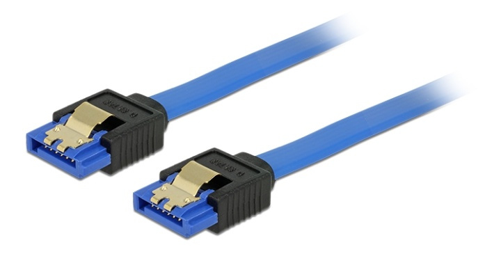 DeLOCK SATA cable, straight plugs, 0,2m, blue in de groep COMPUTERS & RANDAPPARATUUR / Computerkabels / Interne / SATA bij TP E-commerce Nordic AB (38-61517)