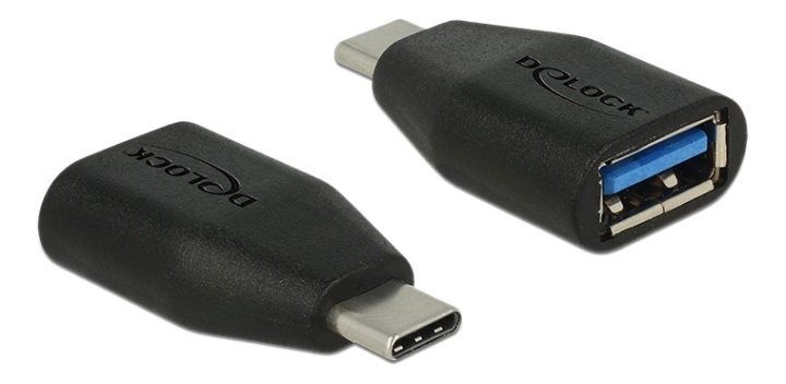 Delock SuperSpeed adapter USB-C male to USB-A female, 10 Gbps, black in de groep COMPUTERS & RANDAPPARATUUR / Computerkabels / USB / USB-A / Adapters bij TP E-commerce Nordic AB (38-61522)