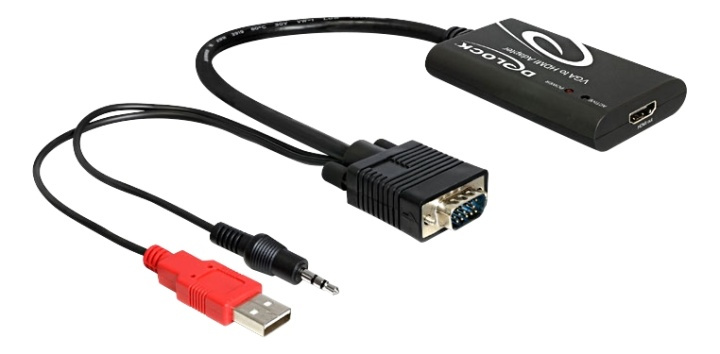 Delock VGA to HDMI Adapter with Audio in de groep HOME ELECTRONICS / Kabels & Adapters / HDMI / Adapters bij TP E-commerce Nordic AB (38-61531)
