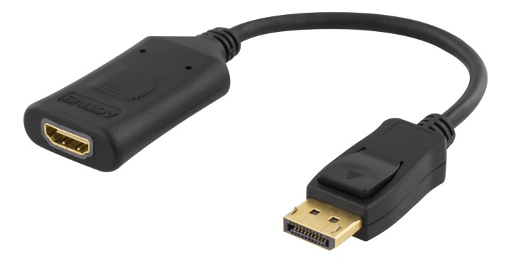 DELTACO DisplayPort - HDMI adapter, 4096x2160 60Hz, 0.1m, black in de groep HOME ELECTRONICS / Kabels & Adapters / HDMI / Adapters bij TP E-commerce Nordic AB (38-61549)